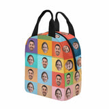 Personalized Lunch Box Custom Face Color Grid Lunch Bag School Bag Backbag