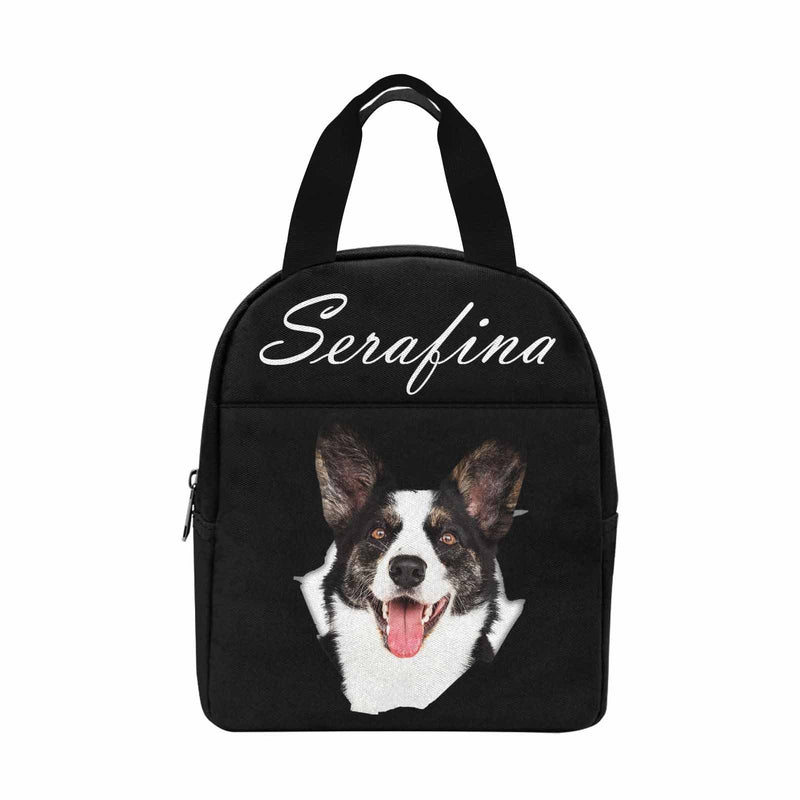 Personalized Lunch Box Custom Face&Name Pet Lunch Bag School Bag Backbag