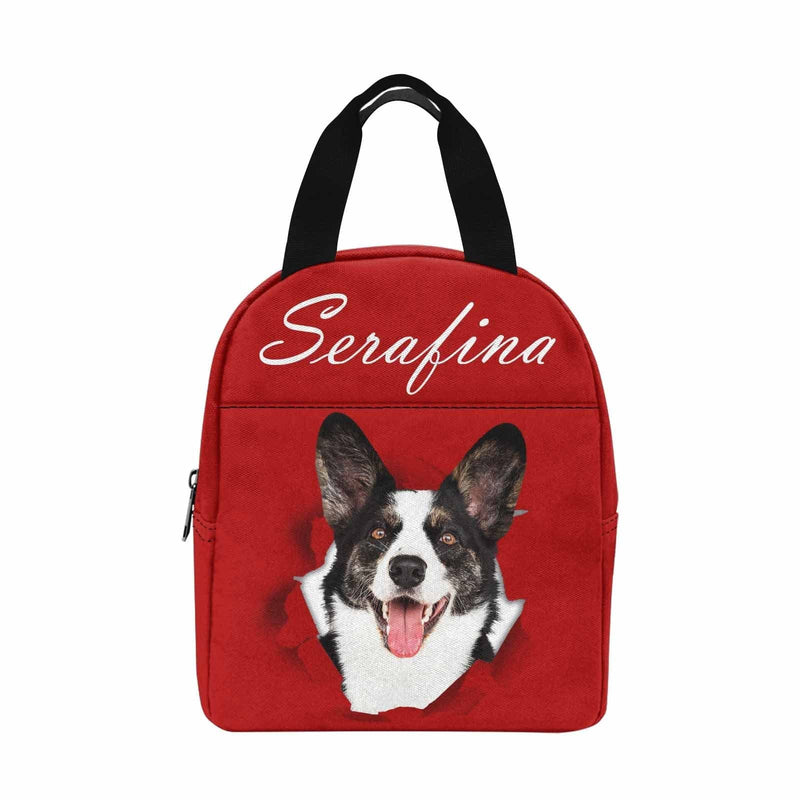 Personalized Lunch Box Custom Face&Name Pet Lunch Bag School Bag Backbag