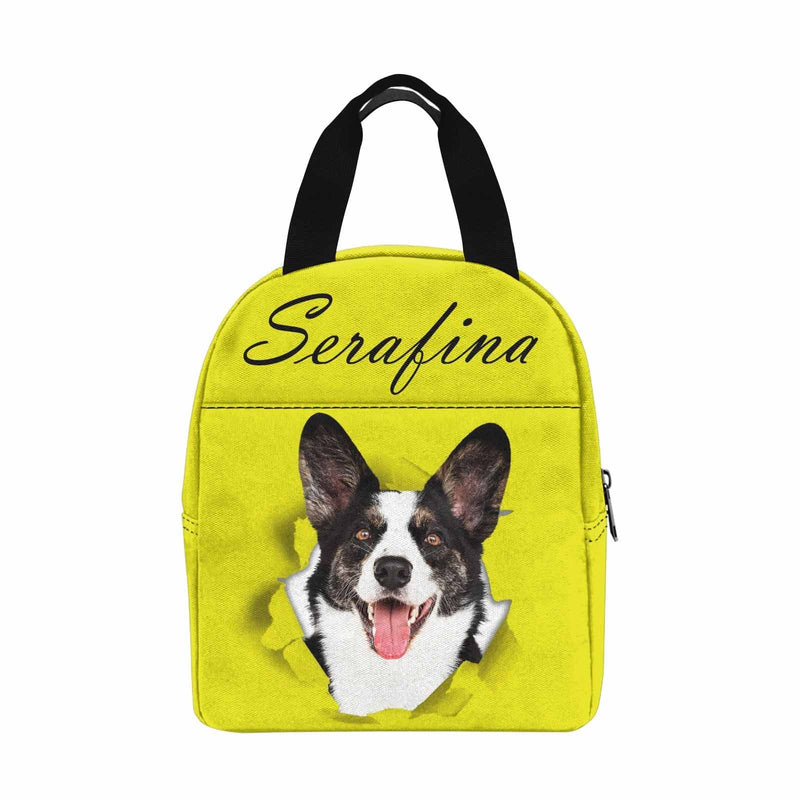 Personalized Lunch Box Custom Face&Name Pet Lunch Bag School Bag Backbag