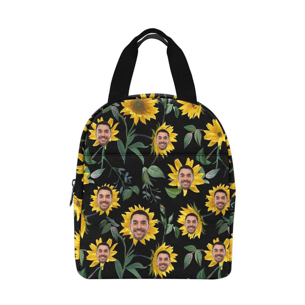 Personalized Lunch Box Custom Face&Name Sunflower Lunch Bag School Bag Backbag