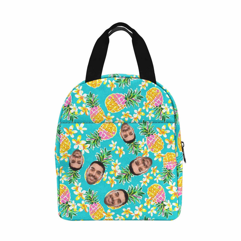 Personalized Lunch Box Custom Face Pineapple Lunch Bag School Bag Backbag