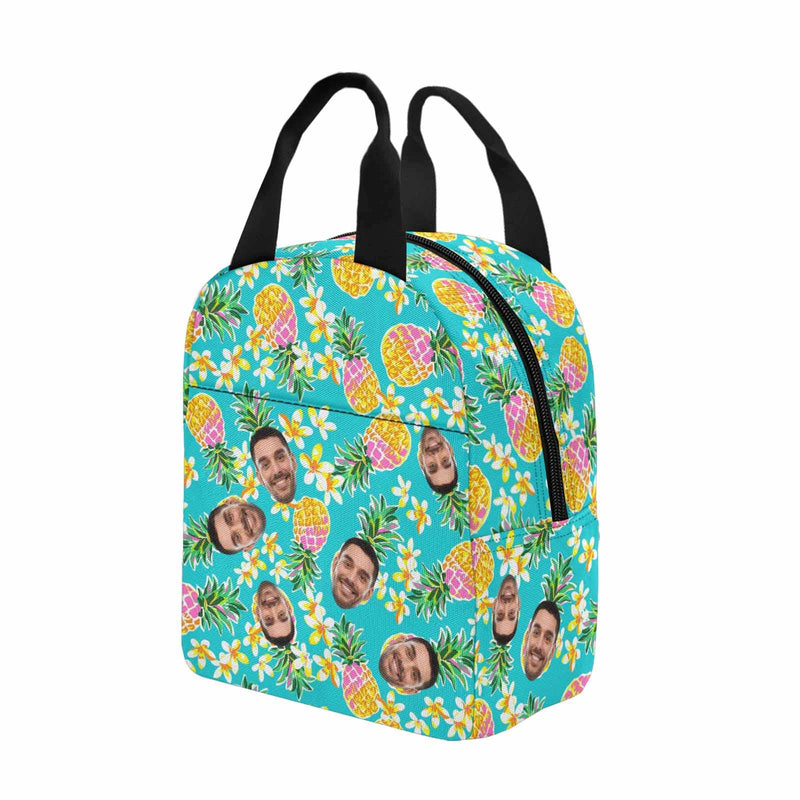 Personalized Lunch Box Custom Face Pineapple Lunch Bag School Bag Backbag