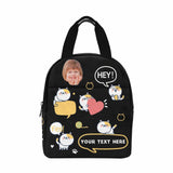 Personalized Lunch Box Custom Face&Text Cat Lunch Bag School Bag Backbag