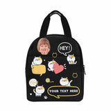 Personalized Lunch Box Custom Face&Text Cat Lunch Bag School Bag Backbag