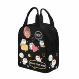 Personalized Lunch Box Custom Face&Text Cat Lunch Bag School Bag Backbag