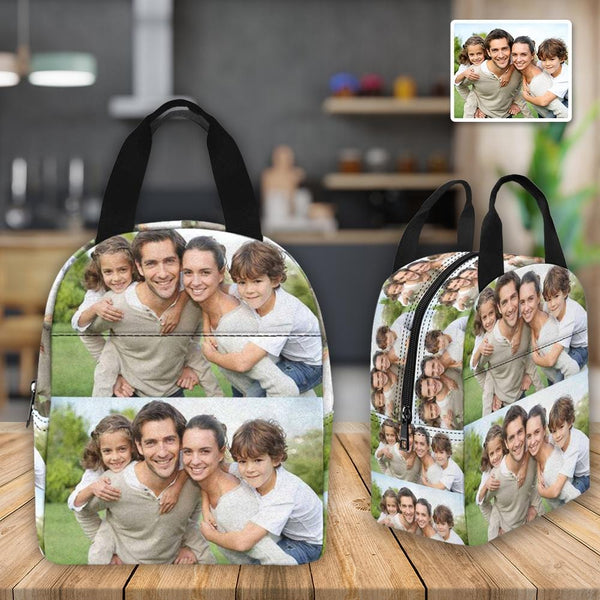 Personalized Lunch Box Custom Photo Family Lunch Bag School Bag Backbag