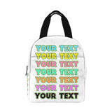 Personalized Lunch Box Custom Text Colourful Lunch Bag School Bag Backbag