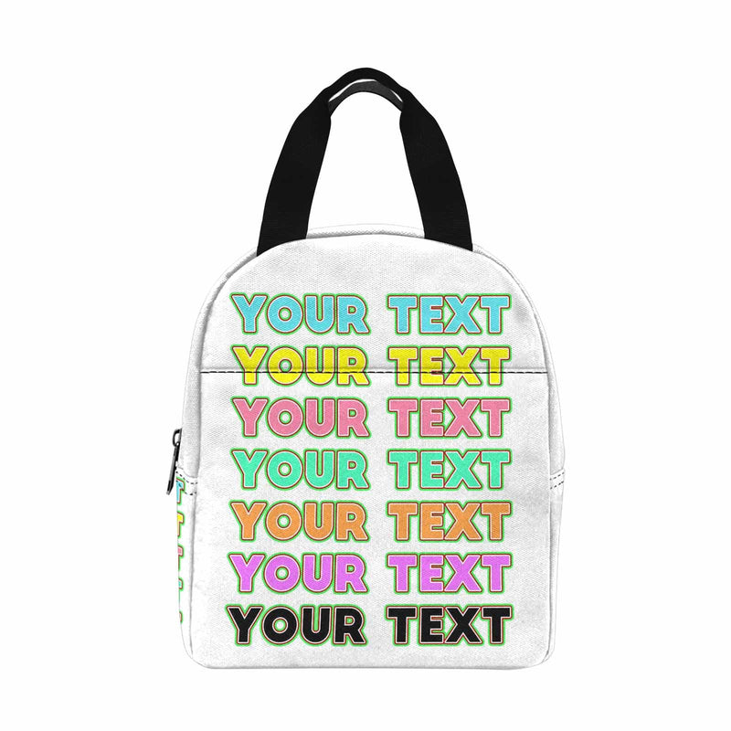 Personalized Lunch Box Custom Text Colourful Lunch Bag School Bag Backbag