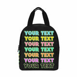 Personalized Lunch Box Custom Text Colourful Lunch Bag School Bag Backbag