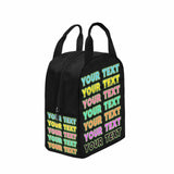 Personalized Lunch Box Custom Text Colourful Lunch Bag School Bag Backbag