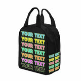 Personalized Lunch Box Custom Text Colourful Lunch Bag School Bag Backbag