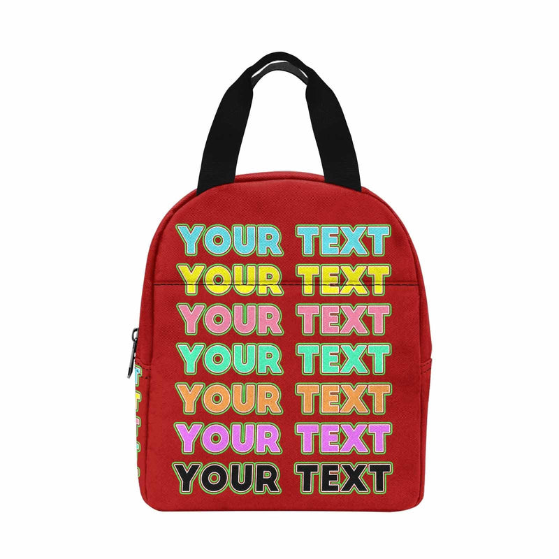 Personalized Lunch Box Custom Text Colourful Lunch Bag School Bag Backbag