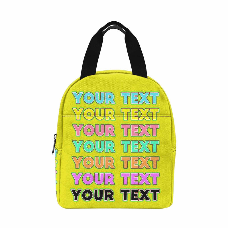 Personalized Lunch Box Custom Text Colourful Lunch Bag School Bag Backbag