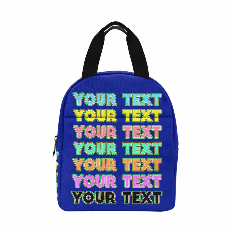 Personalized Lunch Box Custom Text Colourful Lunch Bag School Bag Backbag