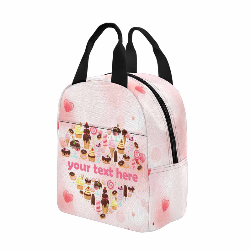 Personalized Lunch Box Custom Text Sweet Lunch Bag School Bag Backbag