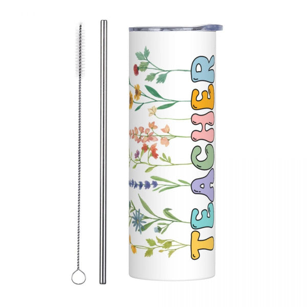 Custom Name Travel Tumbler 20OZ Stainless Steel Personalized Straight Sulimation Car Cup Back to School Gifts for Teacher