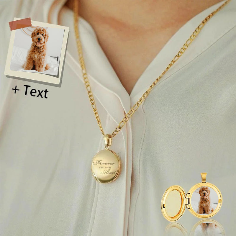 Custom Photo&Text Necklace Personalized Gold Photo Necklace Jewelry Design for Valentine's Day Gift