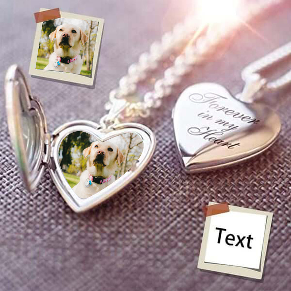 Personalized Stainless Steel Love Heart Locket Pendant With Chain -  ForeverGifts.com