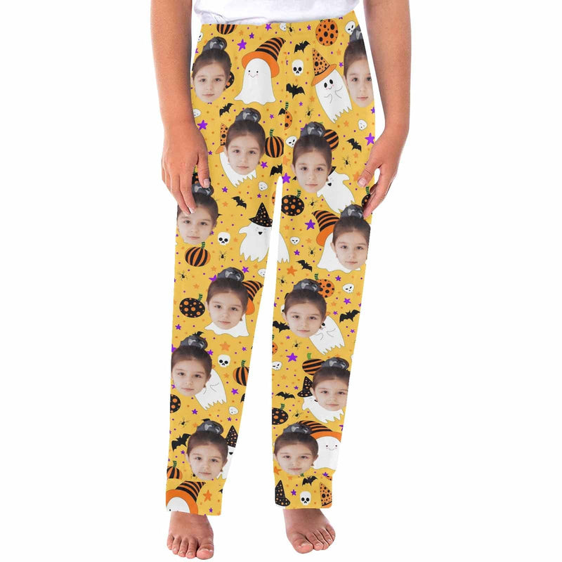 Halloween Family Matching Pajama Pants Custom Face Ghost Pattern Tracksuit Halloween Party