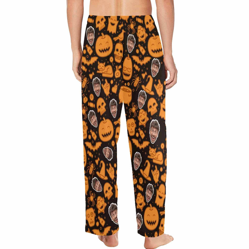 Halloween Family Matching Pajama Pants Custom Face Pumpkin Head Tracksuit Halloween Party