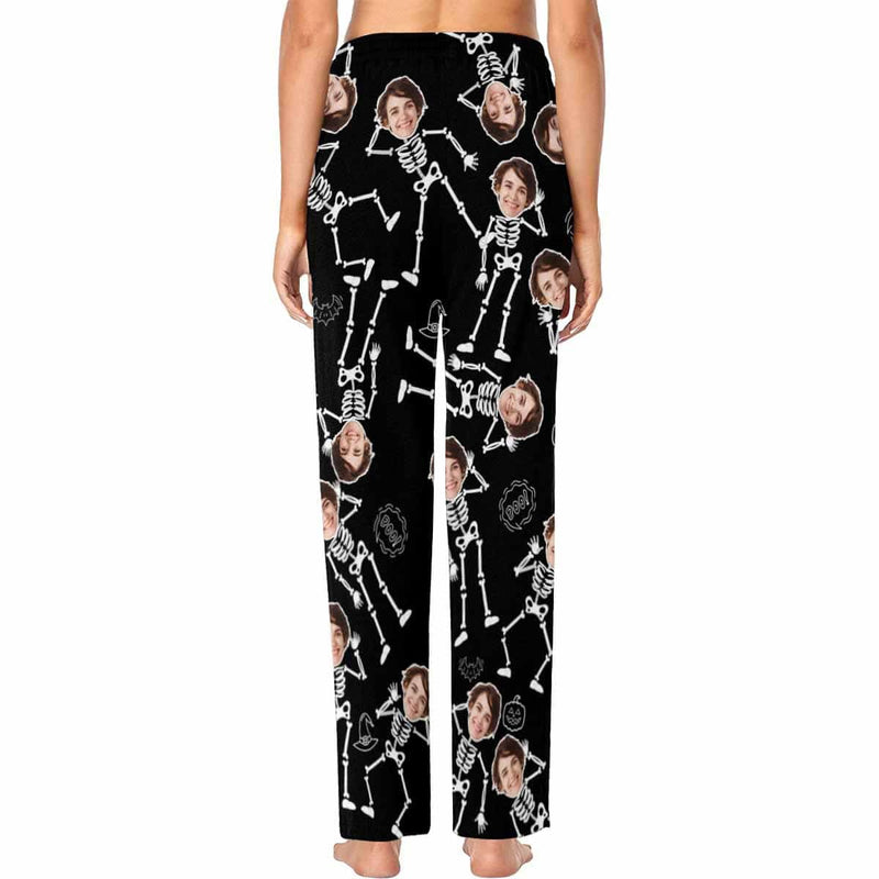 Halloween Family Matching Pajama Pants Custom Face Skeleton Tracksuit Halloween Party