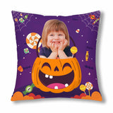 Custom Face Pumpkin Pillow Case Personalized Throw Pillow Cover Halloween Decorations