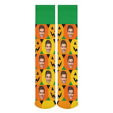 Custom Face Sublimated Crew Socks Yellow Socks Personalized Funny Photo Socks Gift for Halloween