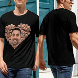 [Hot Sale] 50% Off-Custom Husband Face Heart Shape Shirts Personalized Women's All Over Print T-shirt Gift for Her
