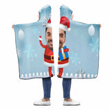 Custom Face Santa Claus Hooded Blanket