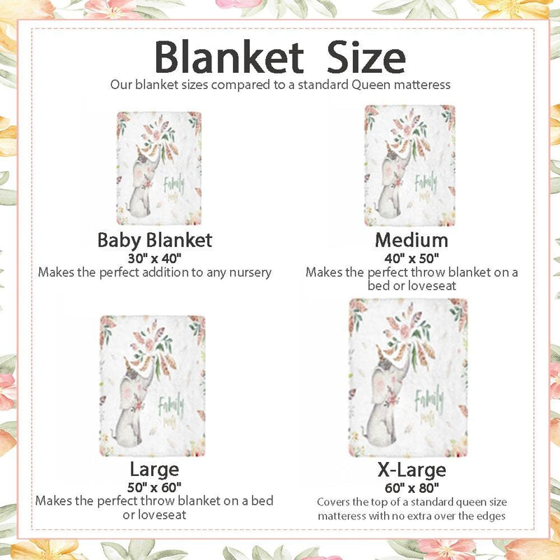 Custom Photo&Text Lovely Family Ultra-Soft Micro Fleece Blanket, Customized Throw Blanket