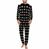 FacePajamas Pajama Black Pajamas Custom Pets Face Men's All Over Print Pajama Set Personalized Photo Loungewear for Him