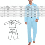 FacePajamas Pajama Custom Face Black & Blue & Red Persoanlized Sleepwear Men's Long Pajama Set