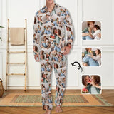 FacePajamas Pajama Custom Face White Persoanlized Sleepwear Men's Long Pajama Set