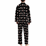 FacePajamas Custom Men's Long V-Neck Pajama Set Valentine's Day with My Special Sweetheart