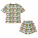 FacePajamas Pajamas [Special Sale] Big Boy Pajamas Custom Photo Sleepwear Happy Family Big Kids' Short Sleeve Pajama Set For Boys 8-15Y