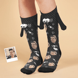 Custom Face Love you Magnetic Holding Hands Socks Suction Funny Big Eye Socks