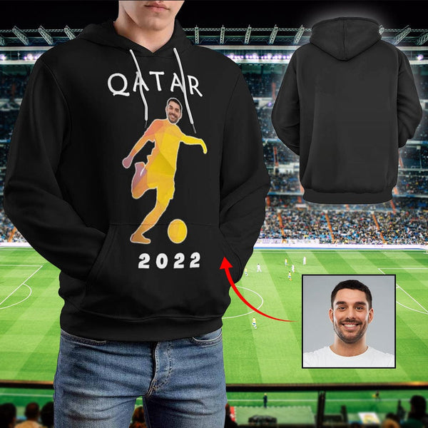 Custom Face Hoodie Over Size Football Black Hoodie with Design