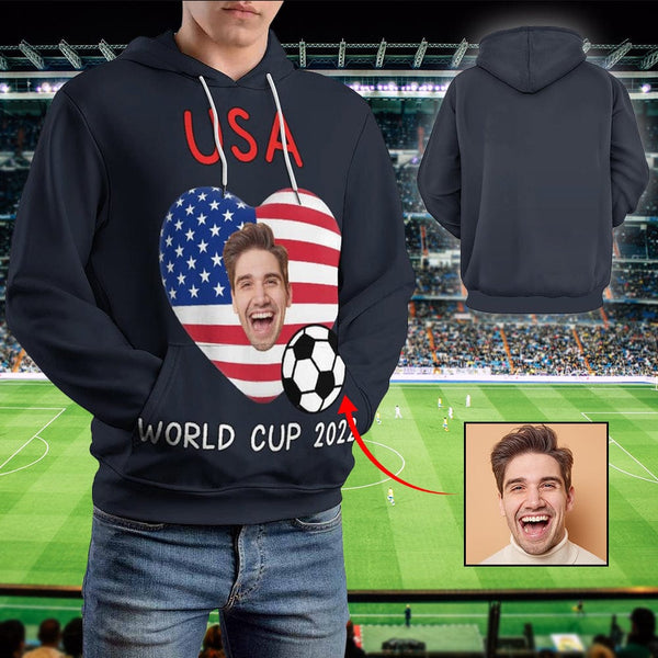 Custom Face Hoodie Over Size Football US Flag Hoodie with Design