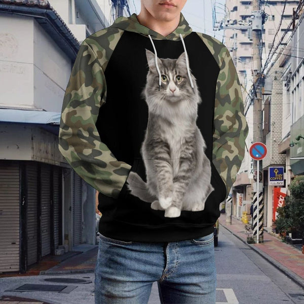 ¡¾TikTok Hot Selling¡¿Custom Pet Face Hoodie Camo Unisex Cool?Hoodie?Designs Over Size Hooded Pullover Personalized Pet Face Loose Hoodie Top Outfits