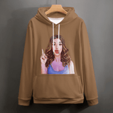 Custom Photo Plus Size Hoodie with Pictures Black?Hoodie?with?Design Personalized Face Unisex Loose Hoodie Custom Top Outfits