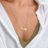 Custom Text Necklace Personalized Silver Name Necklace Jewelry Design