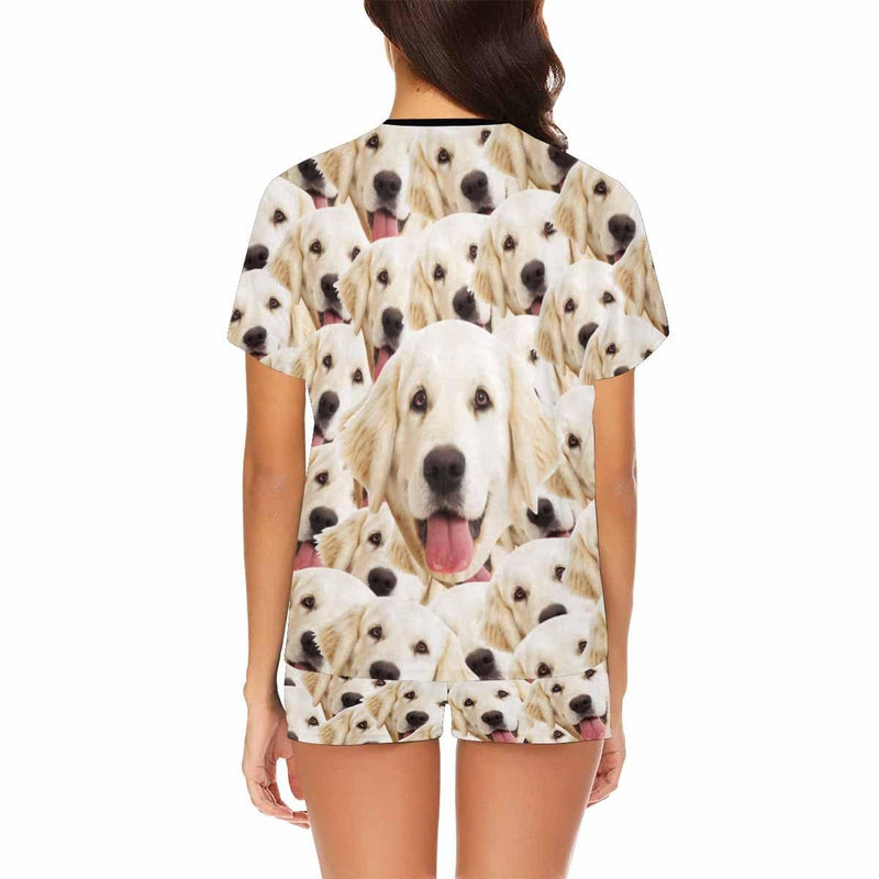 Custom Face Pajamas My Lovely Dog Sleepwear Personalized Women's Long&Short Sleeve Pajama Set