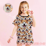 Custom Face Pet Dog Seamless Sleepwear Personalized Family Matching Short Sleeve Pajamas Set