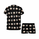 PRICE DROP-Custom Pet Face Couple Pajamas Personalized Dog&Cat Couple Matching Crew Neck Short Pajama Set