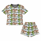 Custom Photo Family Sleepwear Personalized Family Matching Short Sleeve Pajamas Set