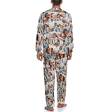 [Up to 5 Photots] Personalized Photo Pajamas Custom Photo Crewneck Long Pajama Set&Couple Matching Pajamas