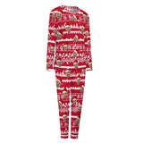 【Special Christmas Sale】Custom Boyfriend Face Christmas Pattern Sleepwear Personalized Women's Slumber Party Crewneck Long Pajamas Set