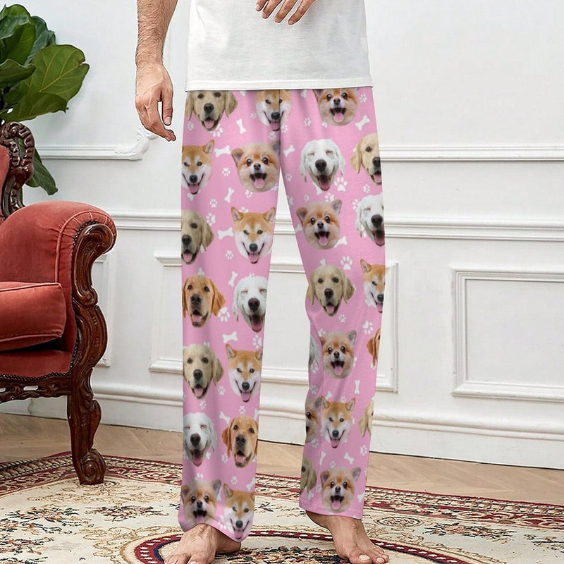 Flash Sale-Custom Dog Face Slumber Party Unisex Long Pajama Pants Best Christmas Gifts for Pet Lovers