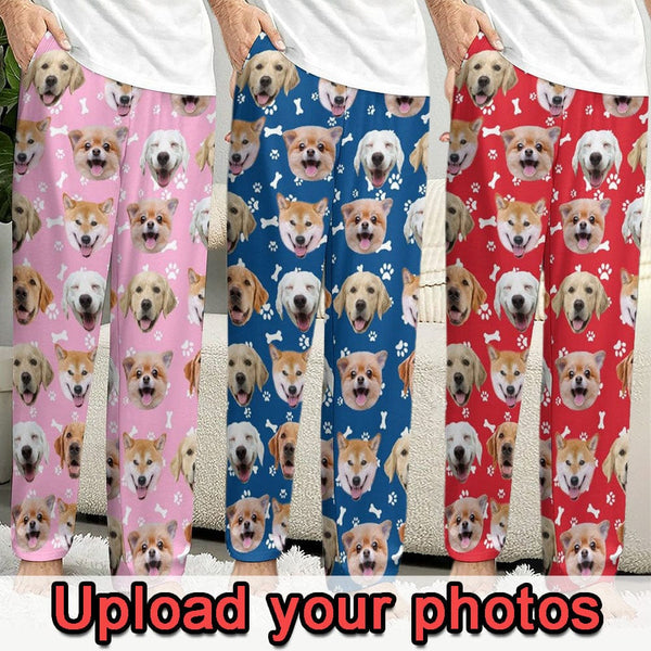 Flash Sale-Custom Dog Face Slumber Party Unisex Long Pajama Pants Best Christmas Gifts for Pet Lovers